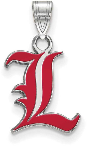 Image of Sterling Silver University of Louisville Small Enamel Pendant by LogoArt
