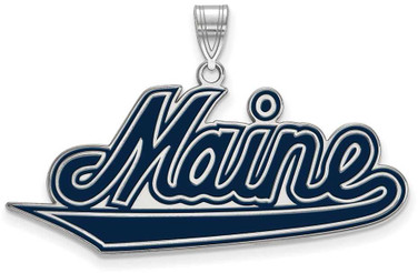 Image of Sterling Silver University of Maine XL Enamel Pendant by LogoArt