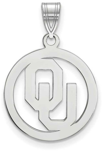 Image of Sterling Silver University of Oklahoma Small Pendant in Circle by LogoArt