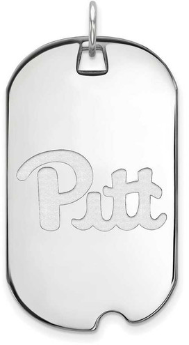 Image of Sterling Silver University of Pittsburgh Large Dog Tag by LogoArt