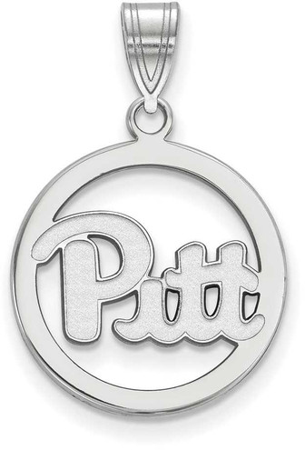 Image of Sterling Silver University of Pittsburgh Small Pendant in Circle by LogoArt