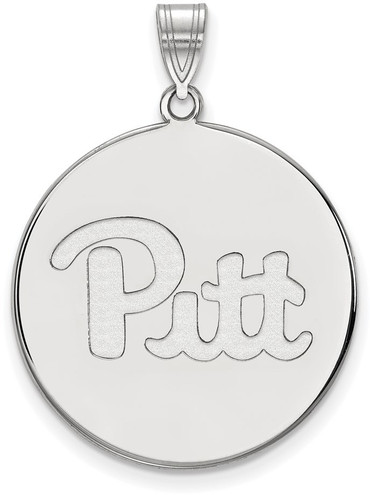 Sterling Silver University of Pittsburgh XL Disc Pendant by LogoArt