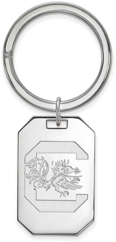Image of Sterling Silver University of South Carolina Key Chain by LogoArt Image of Sterling Silver University of South Carolina Key Chain by LogoArt