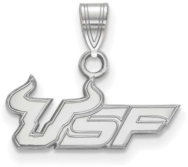 Image of Sterling Silver University of South Florida Small Pendant by LogoArt (SS014USFL)