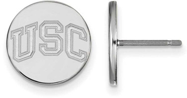 Image of Sterling Silver University of Southern California Small Disc Earrings by LogoArt