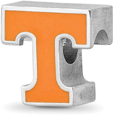 Image of Sterling Silver University of Tennessee Enamel Logo Bead by LogoArt Image of Sterling Silver University of Tennessee Enamel Logo Bead by LogoArt