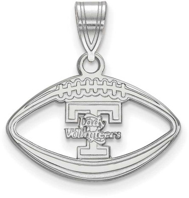 Image of Sterling Silver University of Tennessee Pendant in Football by LogoArt SS057UTN