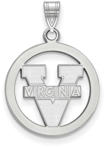 Image of Sterling Silver University of Virginia Small Pendant in Circle by LogoArt Image of Sterling Silver University of Virginia Small Pendant in Circle by LogoArt