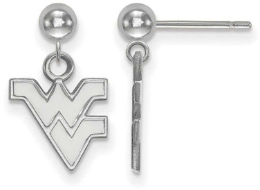Image of Sterling Silver West Virginia University Earrings Dangle Ball by LogoArt