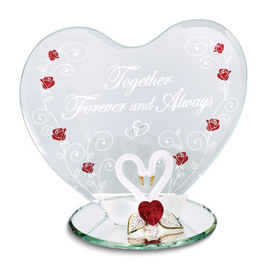 Swan Pair Forever And Always Glass Figurine