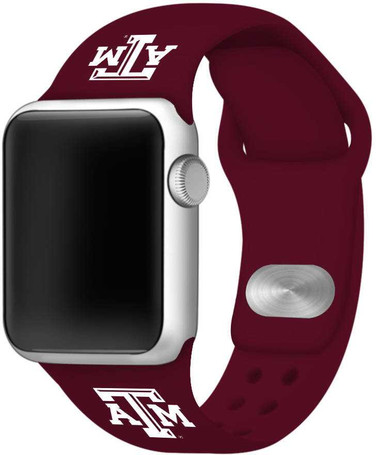 Image of Texas A&M Aggies Silicone Watch Band Compatible with Apple Watch - 38mm/40mm/41mm Maroon C-AB2-118-38