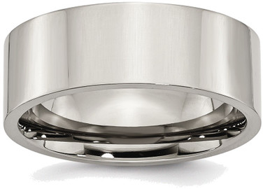 Titanium Flat 8mm Polished Band Ring