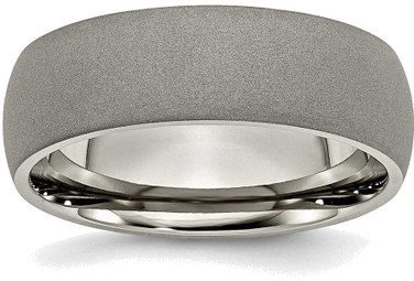 Image of Titanium Rough Finish 7mm Band Ring