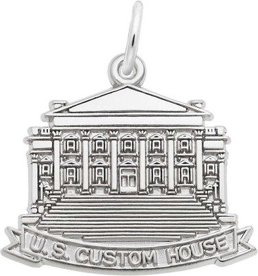 Image of U.S. Custom House Charm (Choose Metal) by Rembrandt