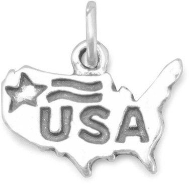 Image of U.S.A. Charm 925 Sterling Silver Image of U.S.A. Charm 925 Sterling Silver