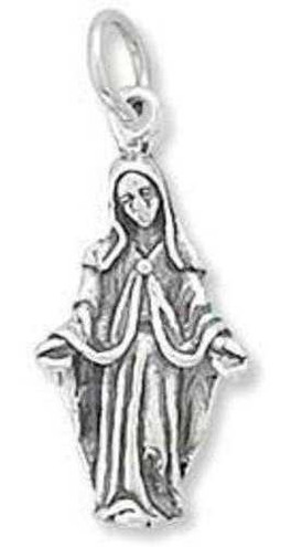 Image of Virgin Mary Charm 925 Sterling Silver