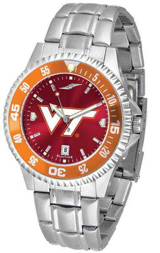Image of Virginia Tech Hokies Competitor Steel AnoChrome Color Bezel Mens Watch