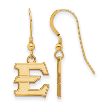 Image of Yellow 925 Silver LogoArt East Tennessee State University Small Dangle Earrings