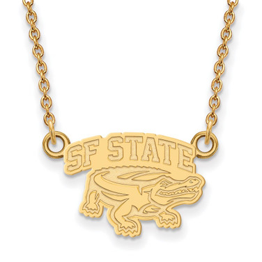 Yellow 925 Silver LogoArt San Francisco State University Small Pendant Necklace