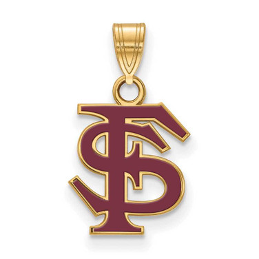 Image of Yellow Sterling Silver LogoArt Florida State University Medium Enamel Pendant