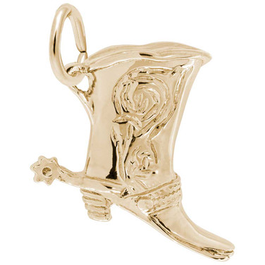 Image of Cowboy Boot With Spur Charm (Choose Metal) by Rembrandt
