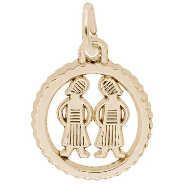 Image of Small Open Disc Gemini Zodiac Charm (Choose Metal) by Rembrandt