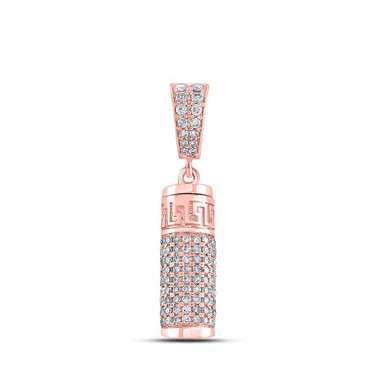Image of 10kt Rose Gold Mens Round Diamond Urn Charm Pendant 1 Cttw