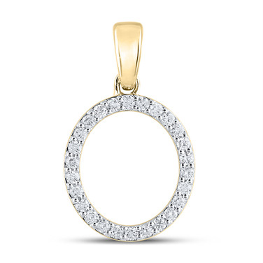 10kt Yellow Gold Womens Round Diamond O Initial Letter Pendant 1/5 Cttw BTGND158110