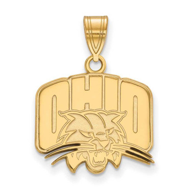 Image of Sterling Silver Gold-plated LogoArt Ohio University Medium Pendant