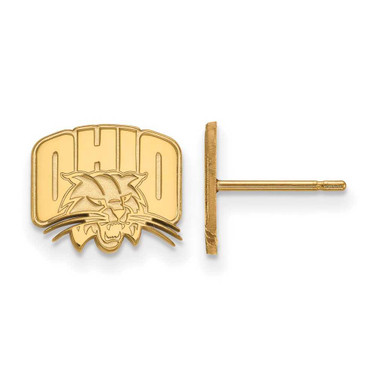 Image of Sterling Silver Gold-plated LogoArt Ohio University Extra Small Post Earrings