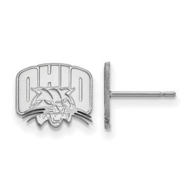 Image of 10k White Gold LogoArt Ohio University Extra Small Post Earrings