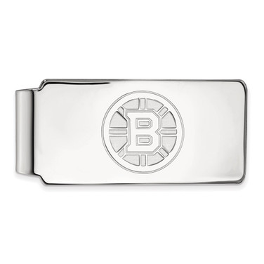 10k White Gold NHL LogoArt Boston Bruins Money Clip