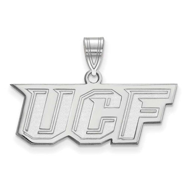 Image of Sterling Silver Rhodium-plated LogoArt University of Central Florida U-C-F Medium Pendant