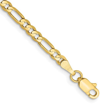 Image of 10k Yellow Gold 3mm Flat Figaro Chain 10FG080-9
