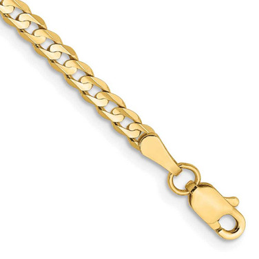 Image of 14K Yellow Gold 3mm Open Concave Curb Chain