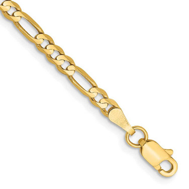 Image of 14K Yellow Gold 3mm Concave Open Figaro Chain
