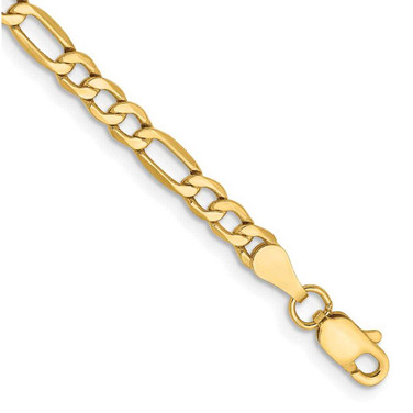 Image of 14K Yellow Gold 10 inch 3.5mm Hollow Figaro with Lobster Clasp Anklet