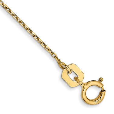 Image of 14K Yellow Gold 10 inch .8mm Diamond-cut Cable with Spring Ring Clasp Anklet Image of 14K Yellow Gold 10 inch .8mm Diamond-cut Cable with Spring Ring Clasp Anklet