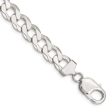 Image of Sterling Silver 9.75mm Flat Curb Chain QLB250-10