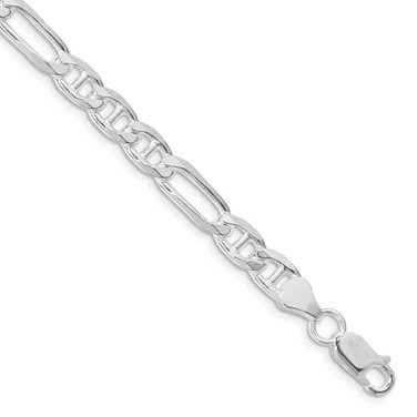 Image of Sterling Silver Rhodium-plated 6.5mm Figaro Anchor Chain QAF180R-9