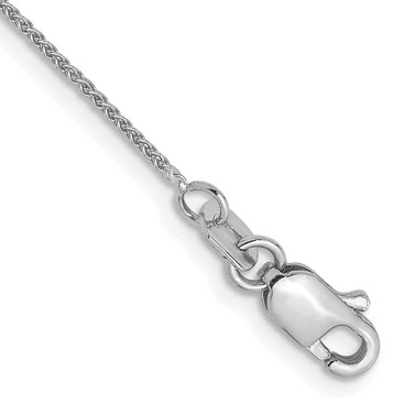 Image of 14K White Gold .8mm Spiga (Wheat) Chain Anklet