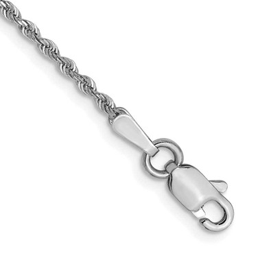 Image of 14K White Gold 1.3mm Diamond-Cut Rope Chain Anklet