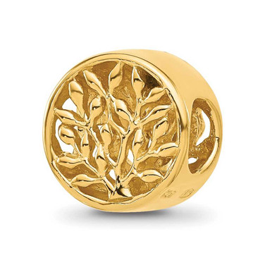 Image of Sterling Silver Reflections Gold-plated Tree of Life Circle Bead