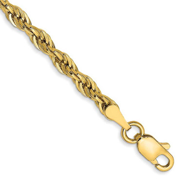 Image of 10k Yellow Gold 3mm Hollow Rope Chain 10BC133-8