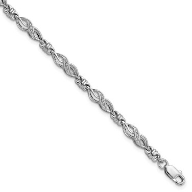 Image of Sterling Silver Rhodium-plated Diamond Bracelet QDX1051