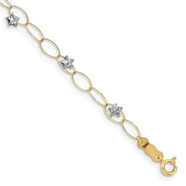 Image of 14k Two-tone Gold Puff Stars Bracelet