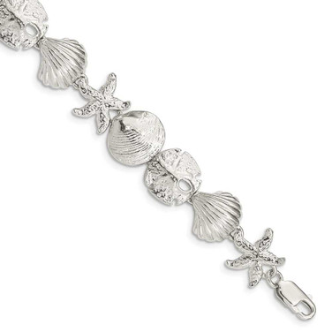 Image of Sterling Silver Seashells Bracelet QA28-7