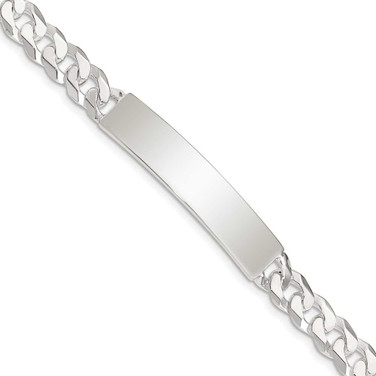 Image of Sterling Silver Curb Link ID Bracelet QID199-7.5