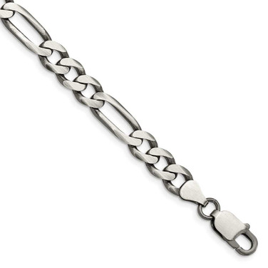 Image of Sterling Silver Antiqued 7.5mm Figaro Chain QFG200A-9