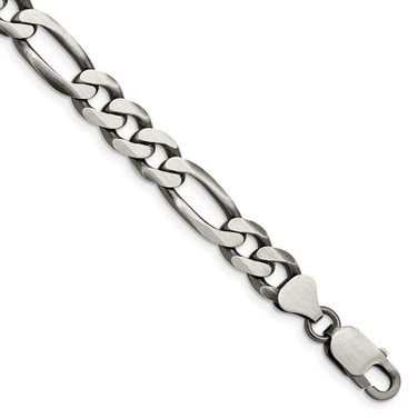 Image of Sterling Silver Antiqued 7.75mm Figaro Chain QFG220A-9